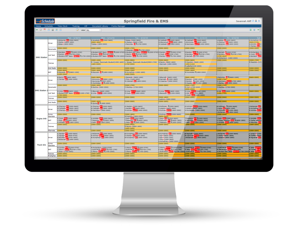 eSchedule Software - Schedule multiple units, stations or departments