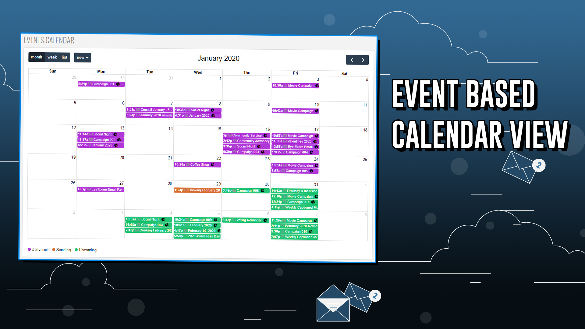 ReachMail event based calendar view