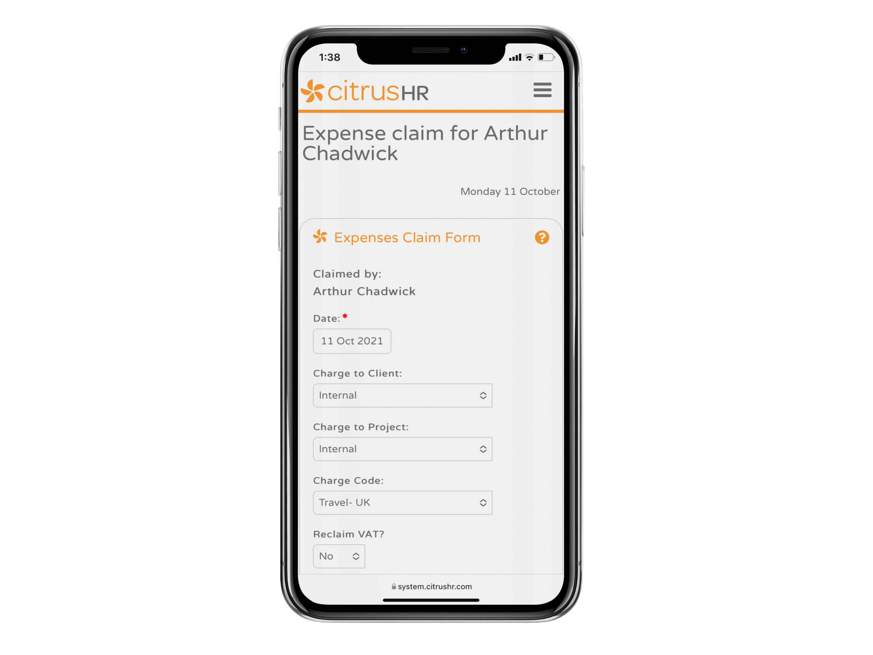 citrusHR Software - citrusHR’s built in expenses system allows employees to enter the details of their expenses, including digital copies of their receipts