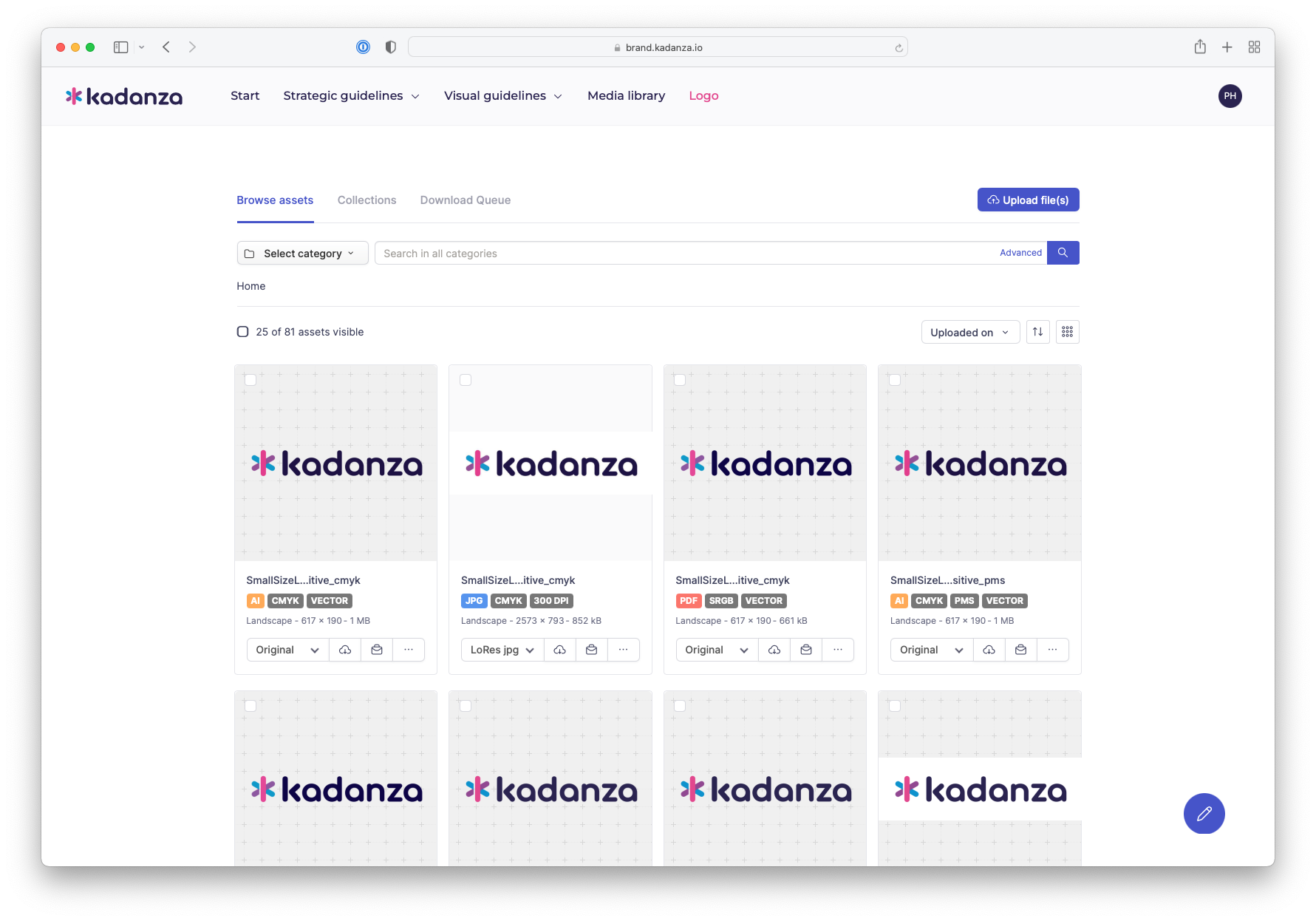 Kadanza screenshot: Kadanza DAM