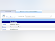 Coherent Software - Technician calendars can be shared with other users
