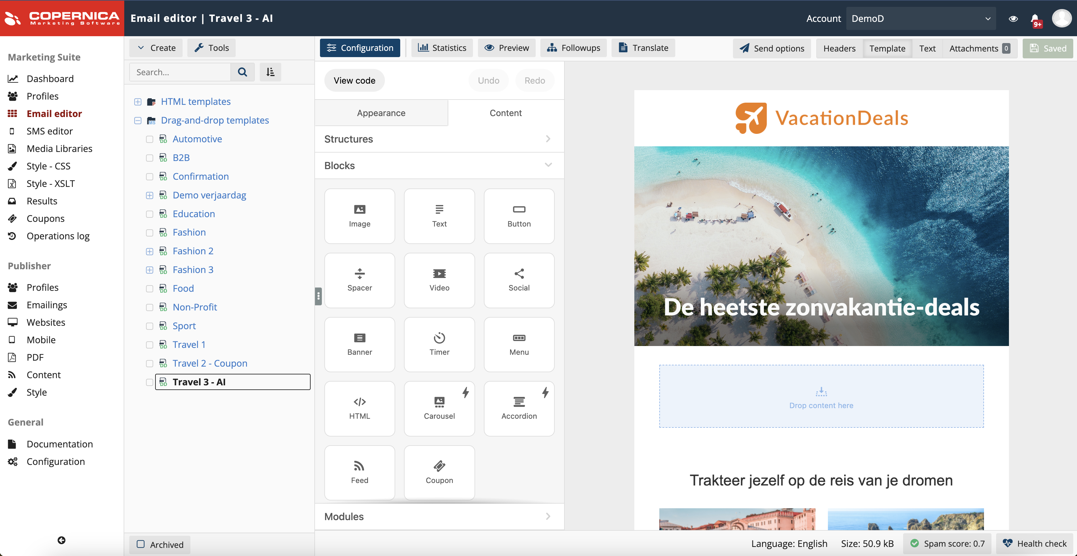 Copernica screenshot