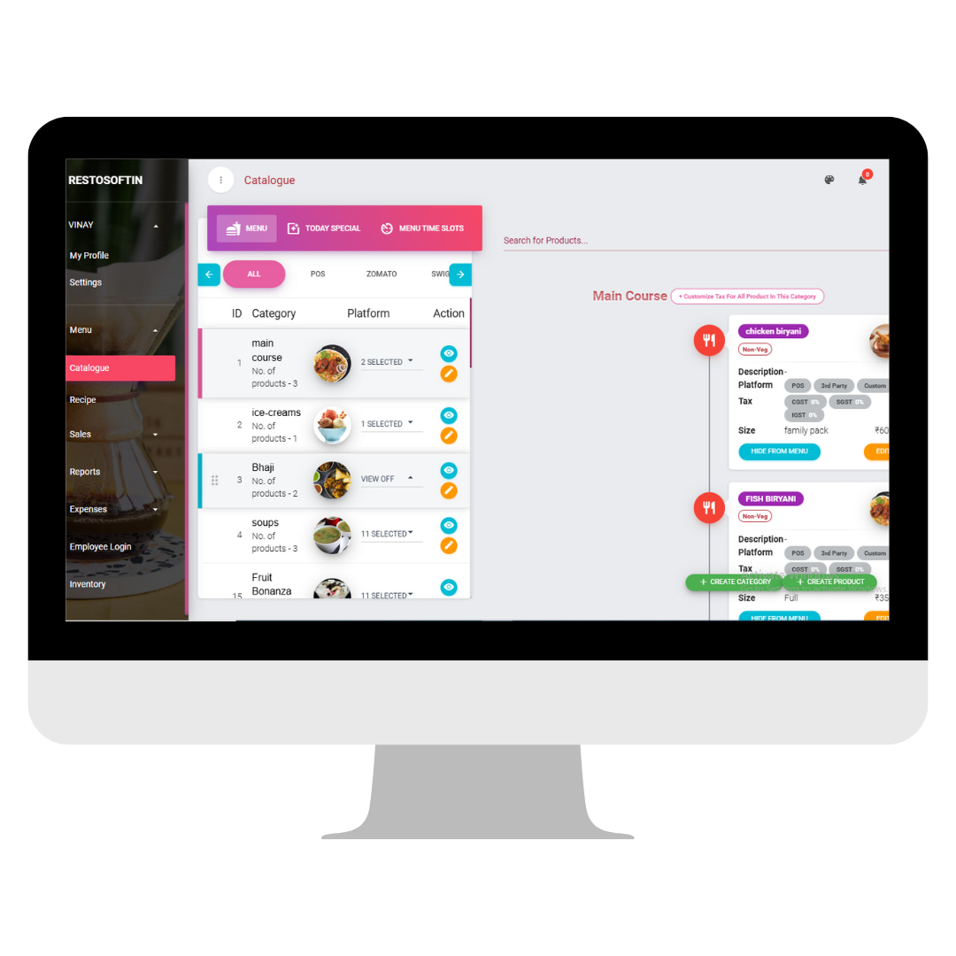 Restosoft Software - Restaurant menu management software