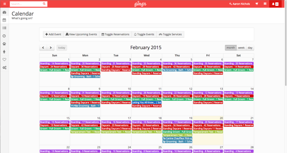 Manage appointments from the built-in calendar with color coding for ease of understanding