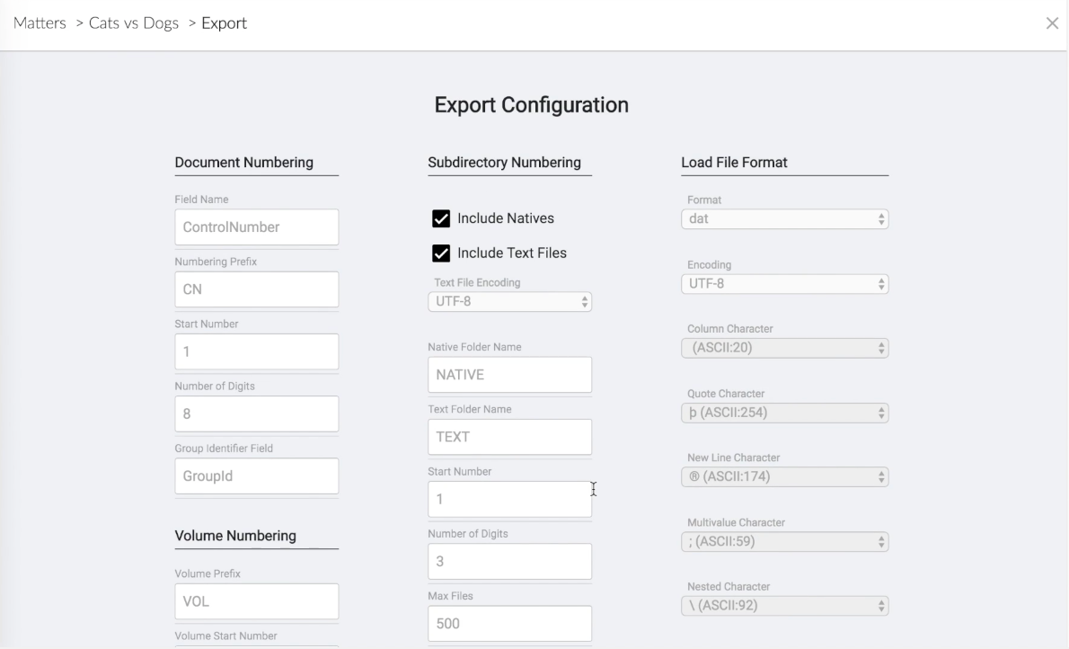 Onna screenshot: Data can be exported from Onna for review in other platforms