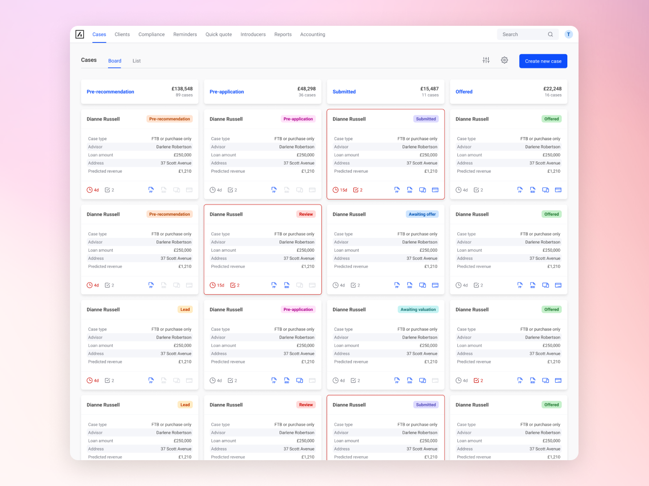 Acre screenshot: Managing case pipelines is made easy with Acre, which lets you automate processes