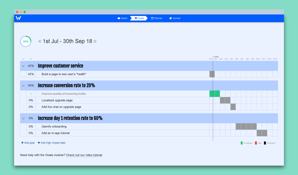Week Plan screenshot