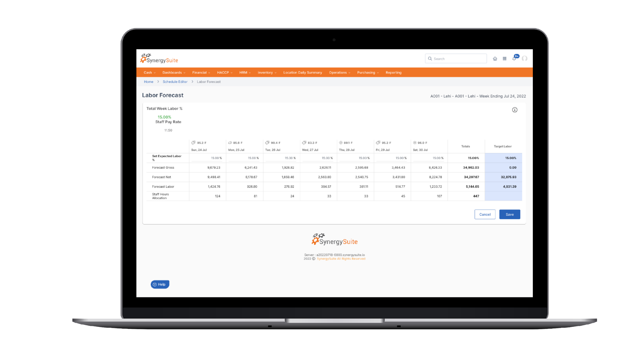 SynergySuite Software - Labor Forecasting