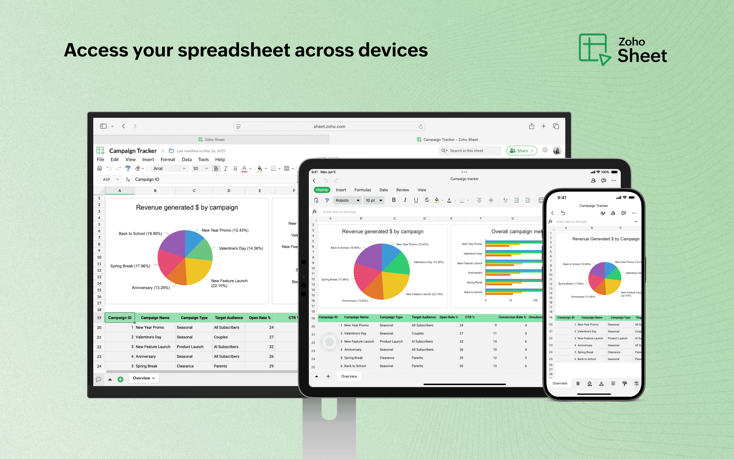 Zoho Sheet Software - Zoho Sheet for web, Android and iOS devices