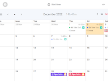 todo.vu Software - todo.vu's calendar open to a Monthly view.