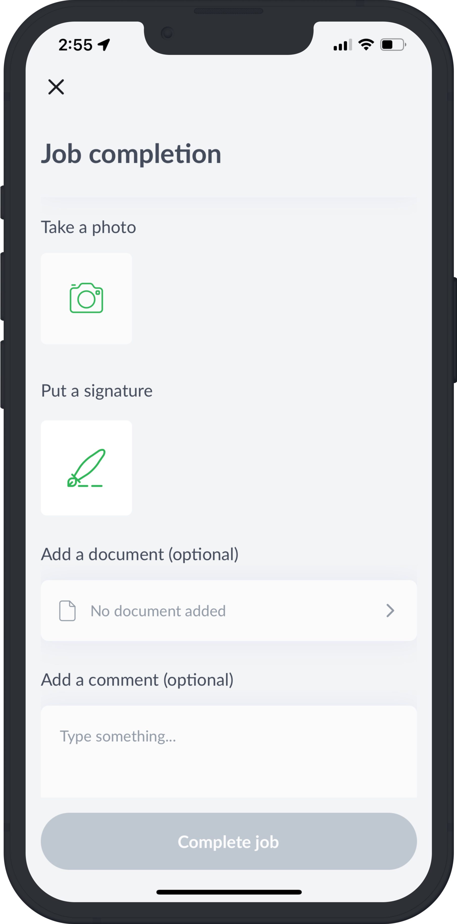 Radaro Software - POD Screen with the ability to record imges, customer signature, scan documents and leave comments.