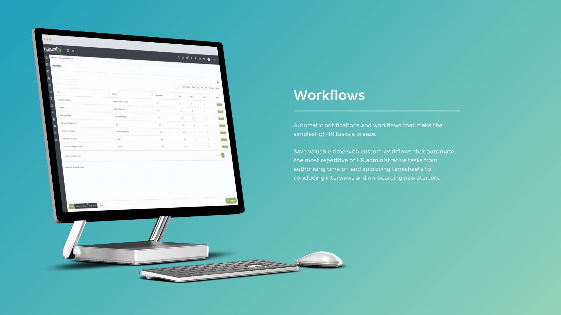 Natural HR Software - Automatic notifications and workflows that make the simplest of HR tasks a breeze.