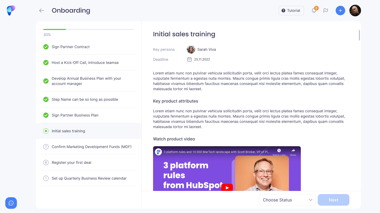 Partner Insight Software - Partner Onboarding Builder screenshot