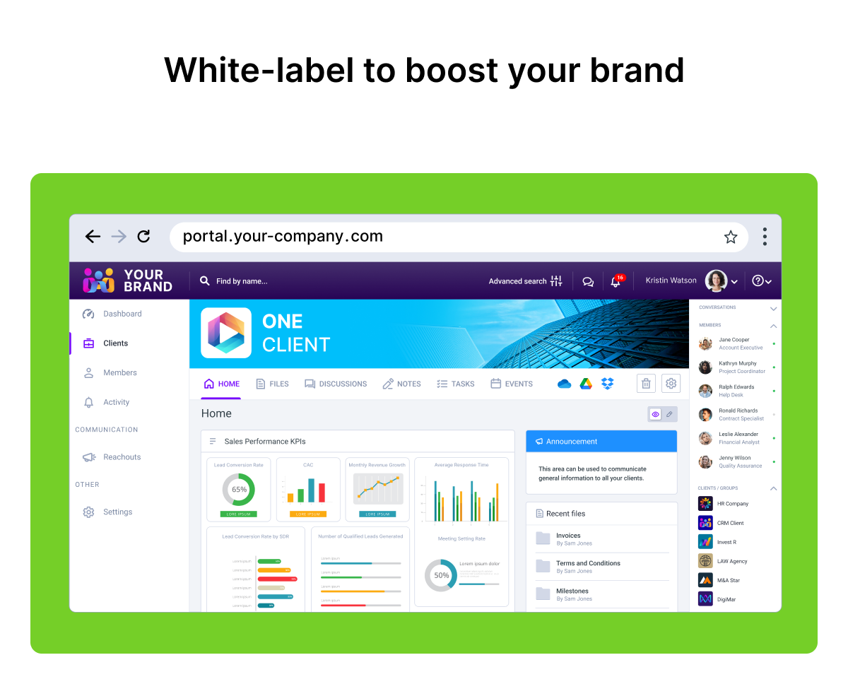 Clinked Software - White-label Clinked to match your brand. Embed your portal with a custom domain and send notifications from your company email for a seamless, professional experience. - thumbnail