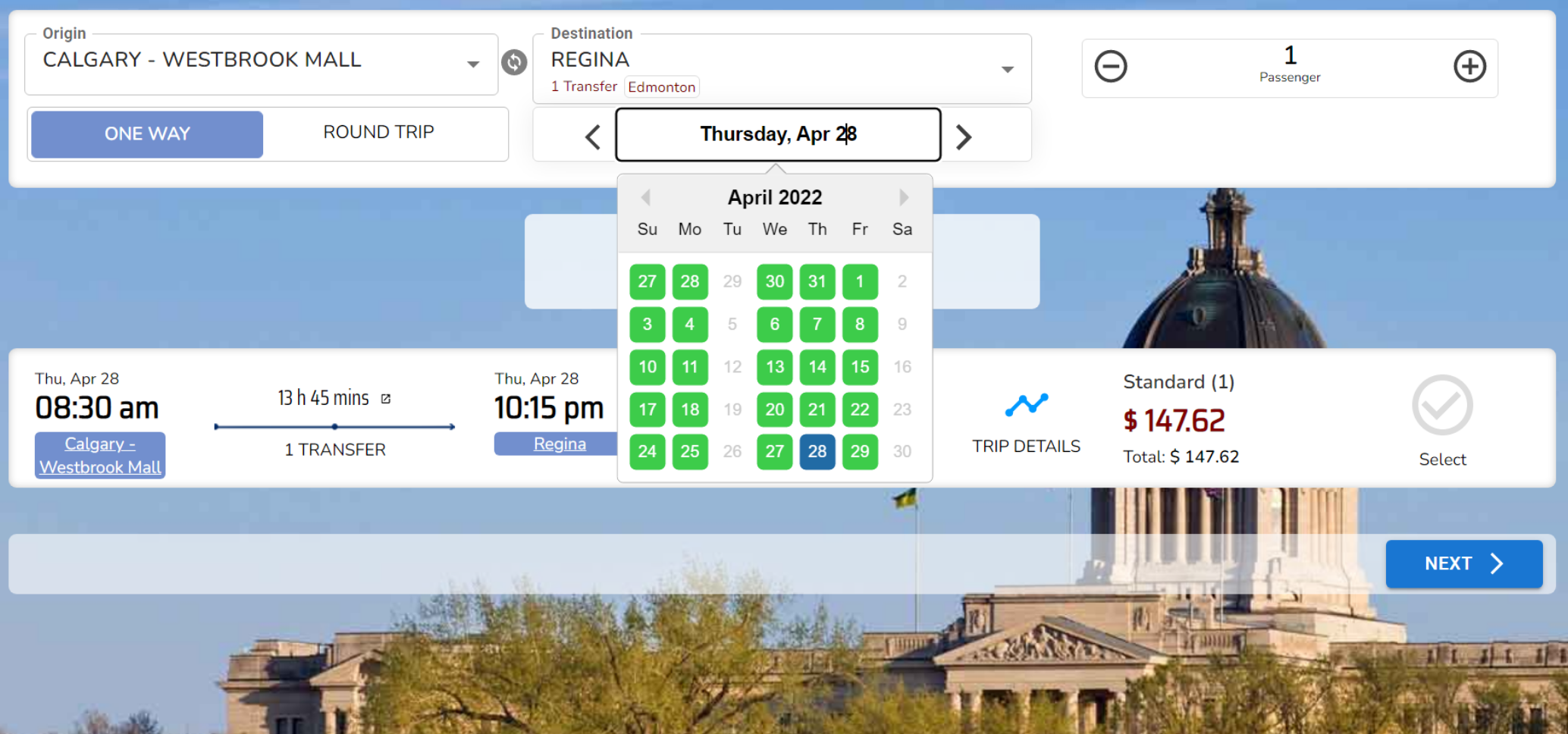 Ticpoi makes bus ticket purchase easier with availability calendar. It shows the available dates and does not allow to select a wrong date. Shows all possible destination bus stations with connection options and show how many connections required.