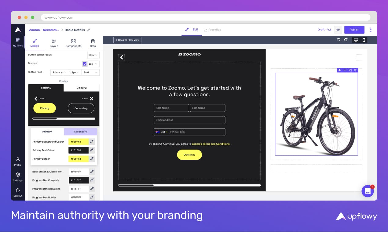 Upflowy Software - Align to your branding