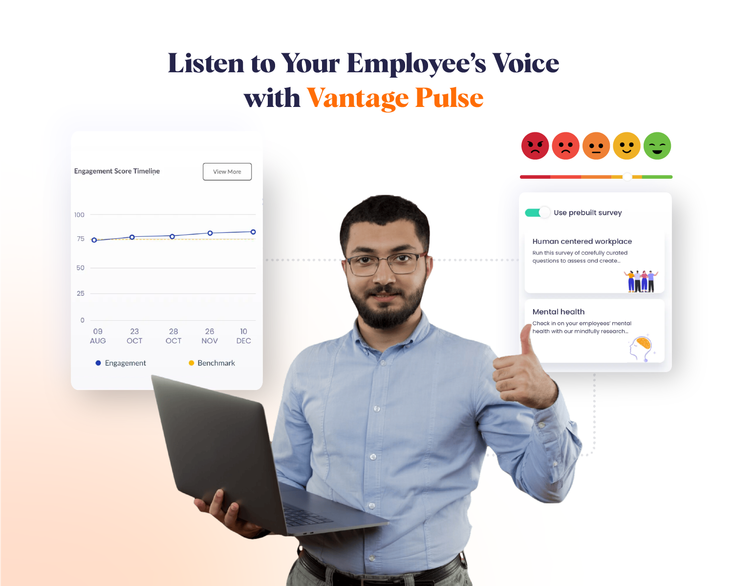 Real-time employee feedback, actionable data, increased performance, customizable theme-based surveys, 360 survey management, intuitive data visualization and analysis. Pulse lets you do all these and more with our people-first survey tool.