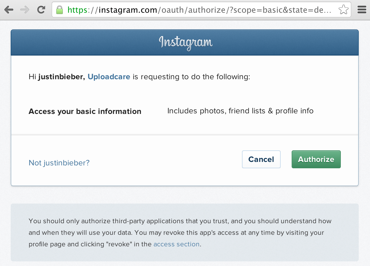 Integrating Uploadcare with Instagram