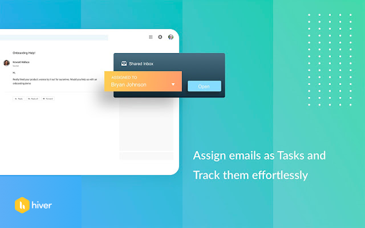 Hiver screenshot: Assign Emails with Hiver