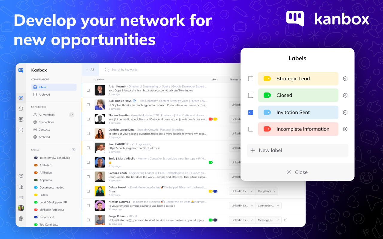 Develop and organize your LinkedIn network to increase opportunities