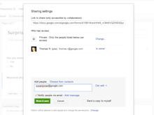 Google Forms Software - Edit sharing settings and grant access to specific users by inviting them via email
