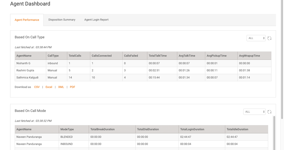 Agent Dashboard
