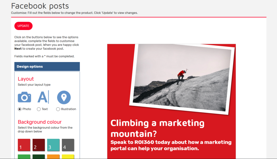 Users can adapt artwork templates, and edit photos, text, illustrations, and background colors