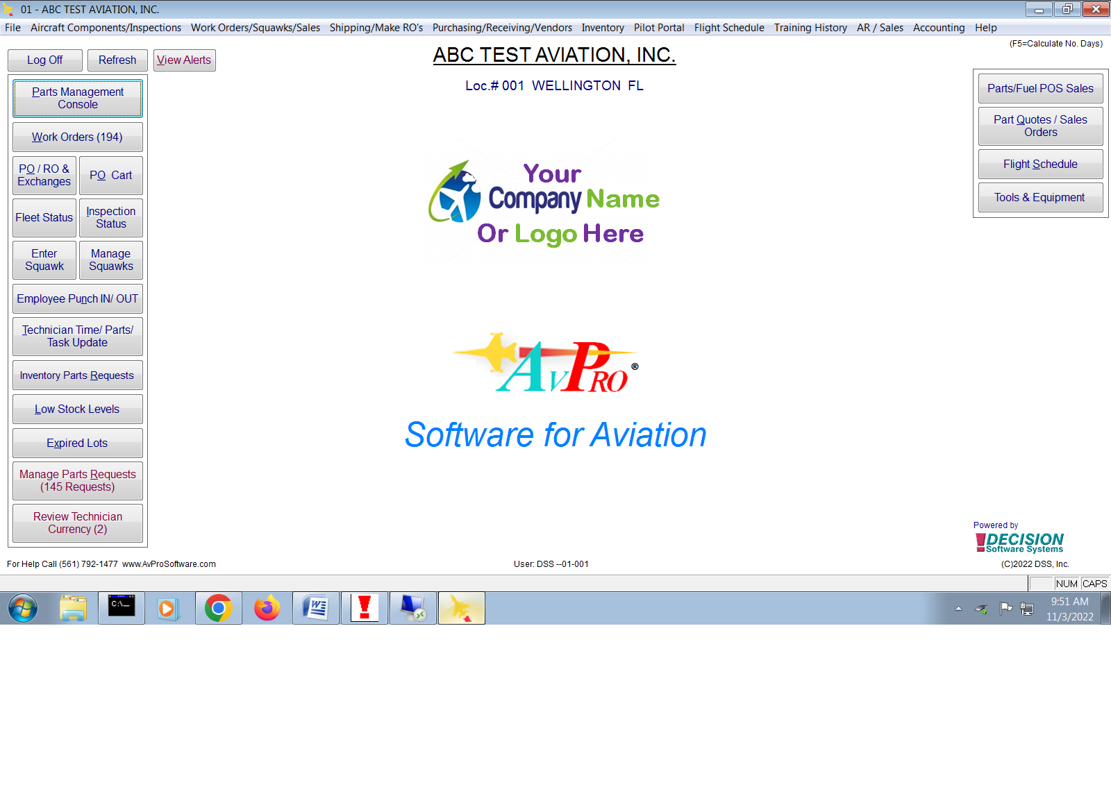 AvPro screenshot: AvPro Main Opening Screen