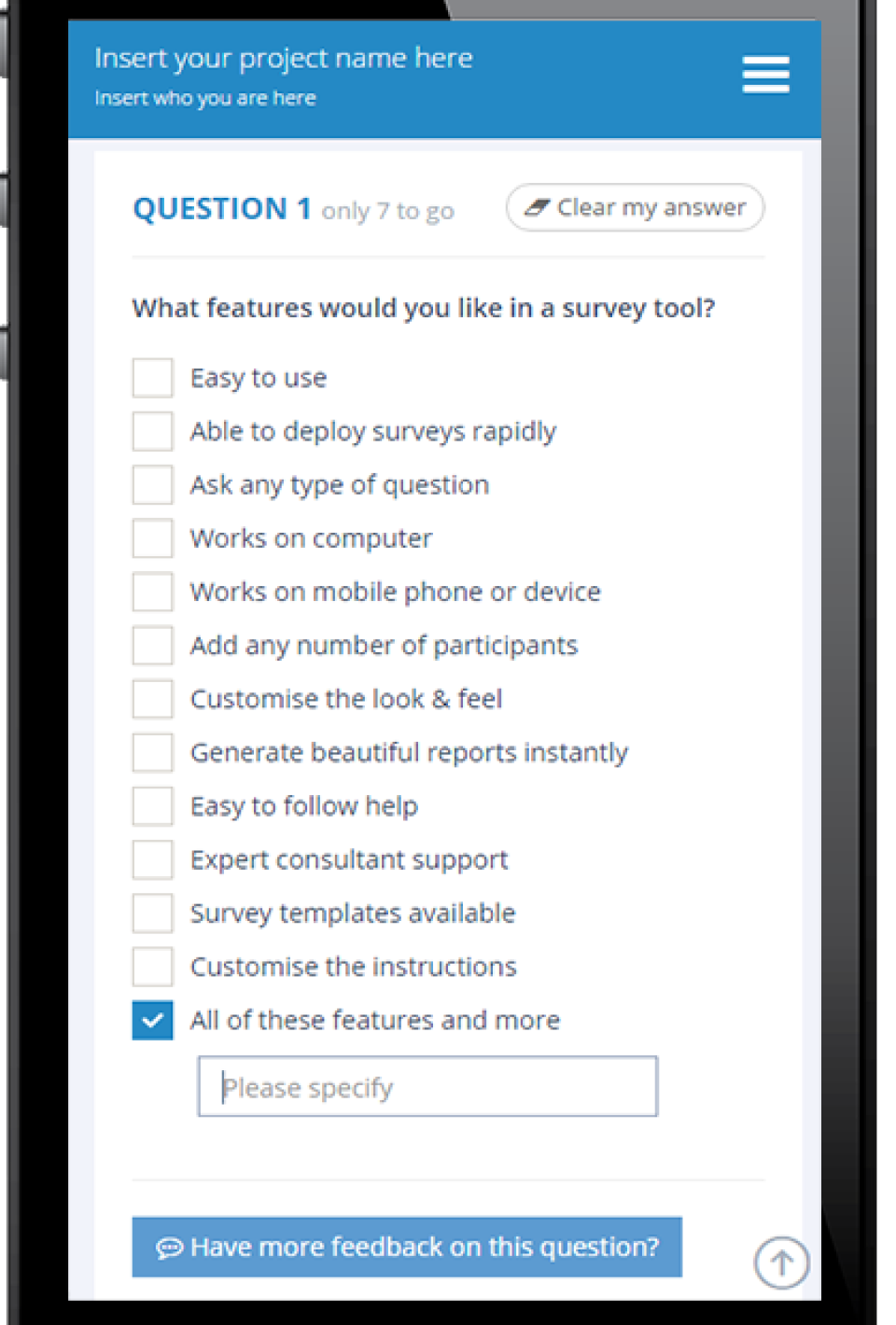 Spark Chart Software - Users can create customized surveys