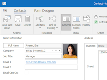 eWay-CRM Software - All your contacts are in one place with eWay-CRM. You and your colleagues can easily access them whenever needed.
All you need to do is go into the Contacts module. Additionally, every contact is linked to the related company or project.