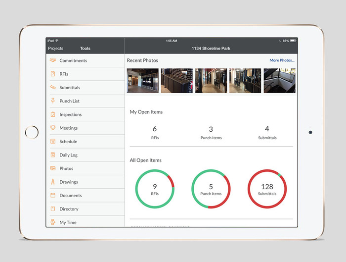 Procore dashboard