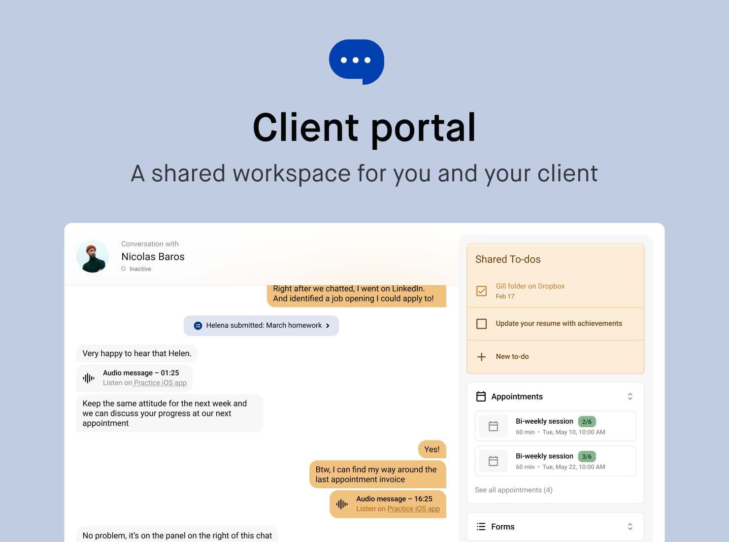 A space to work with your clients
