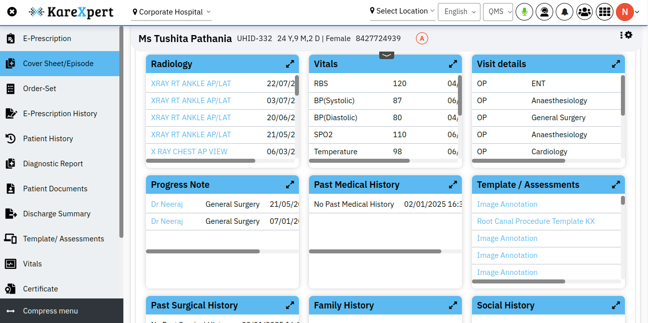 Advanced HIMS Software - Advanced HIMS Patient Cover Sheet