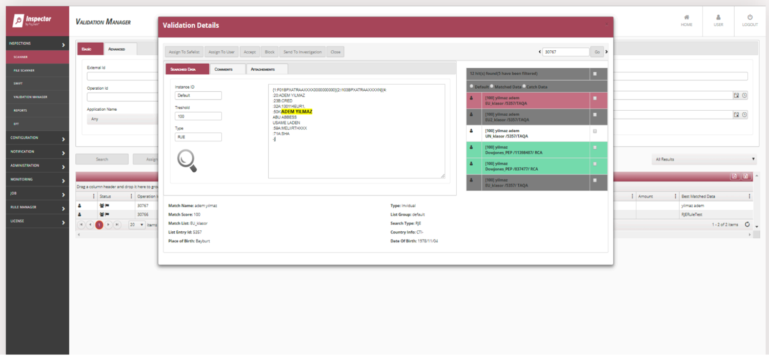 PayGate Inspector screenshot: PayGate Inspector validation details
