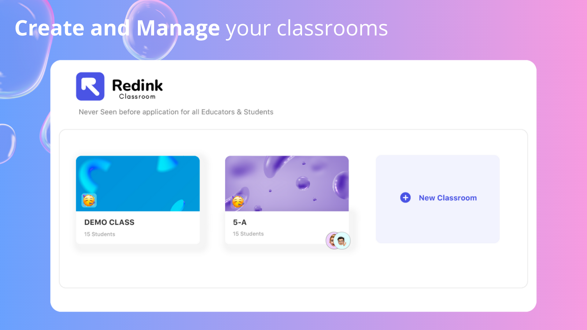 Redink manage classrooms