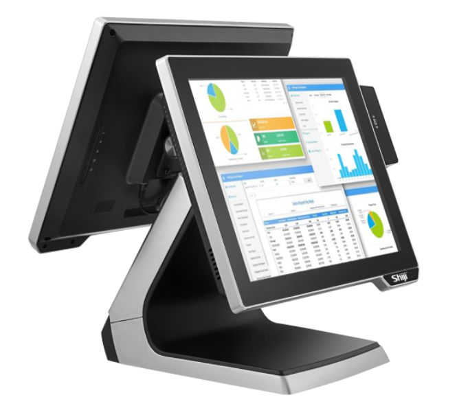 Infrasys Cloud POS Software - Shiji HK950 Series POS terminal. The HK950 Series come with a fanless design and an easy to maintain upgrades such as second screen add-ons. In addition, the system uses a capacitive touch screen system for increases response performance.