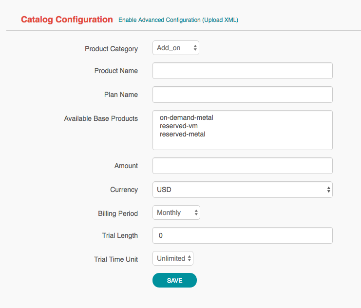 Advanced catalog configuration features