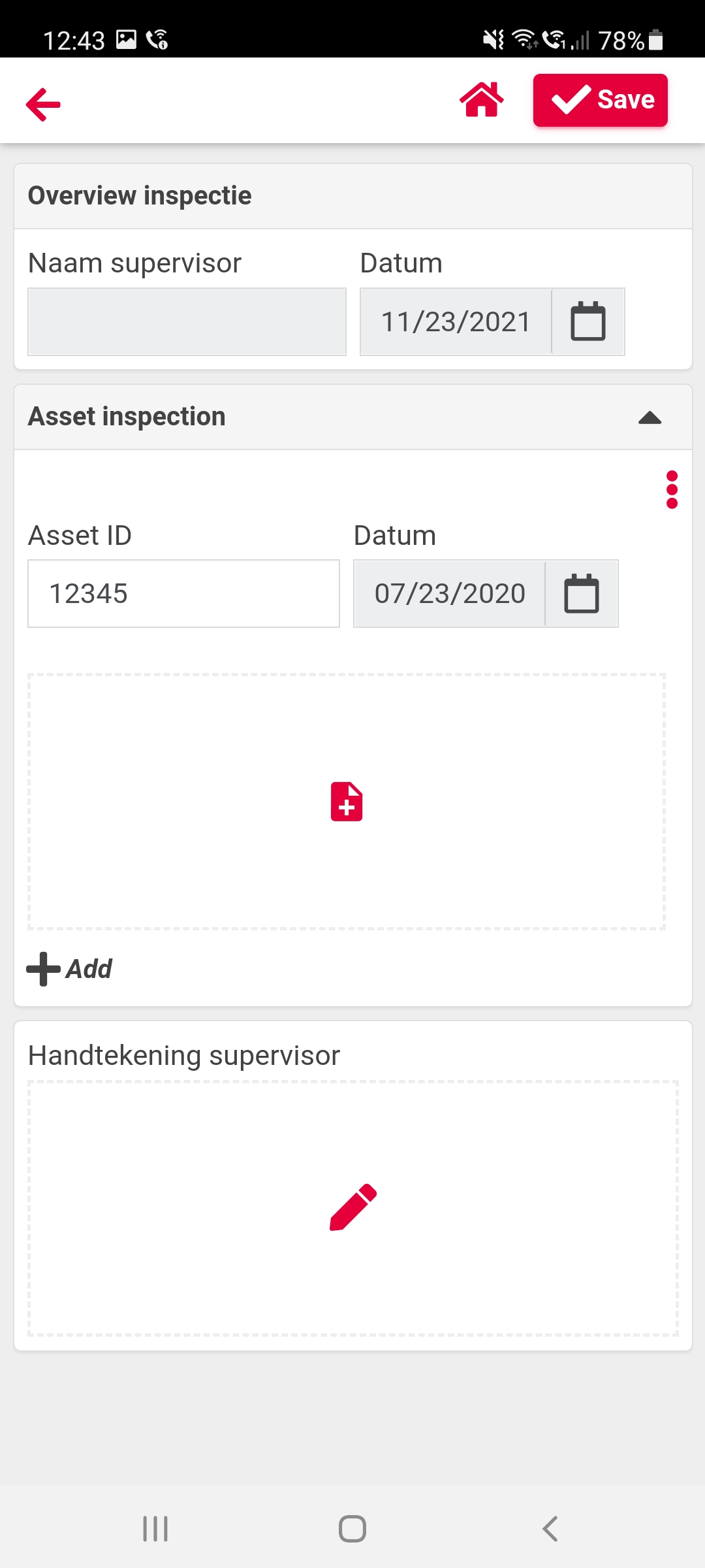 Smartflow screenshot: Drag and drop inspections