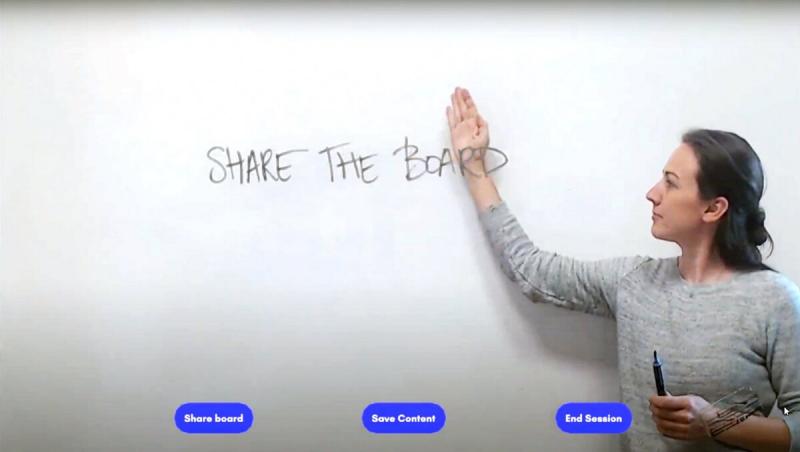 ShareTheBoard allows you to share any traditional writing surface (e.g., whiteboard, blackboard, flip chart) online, using nothing but your laptop.