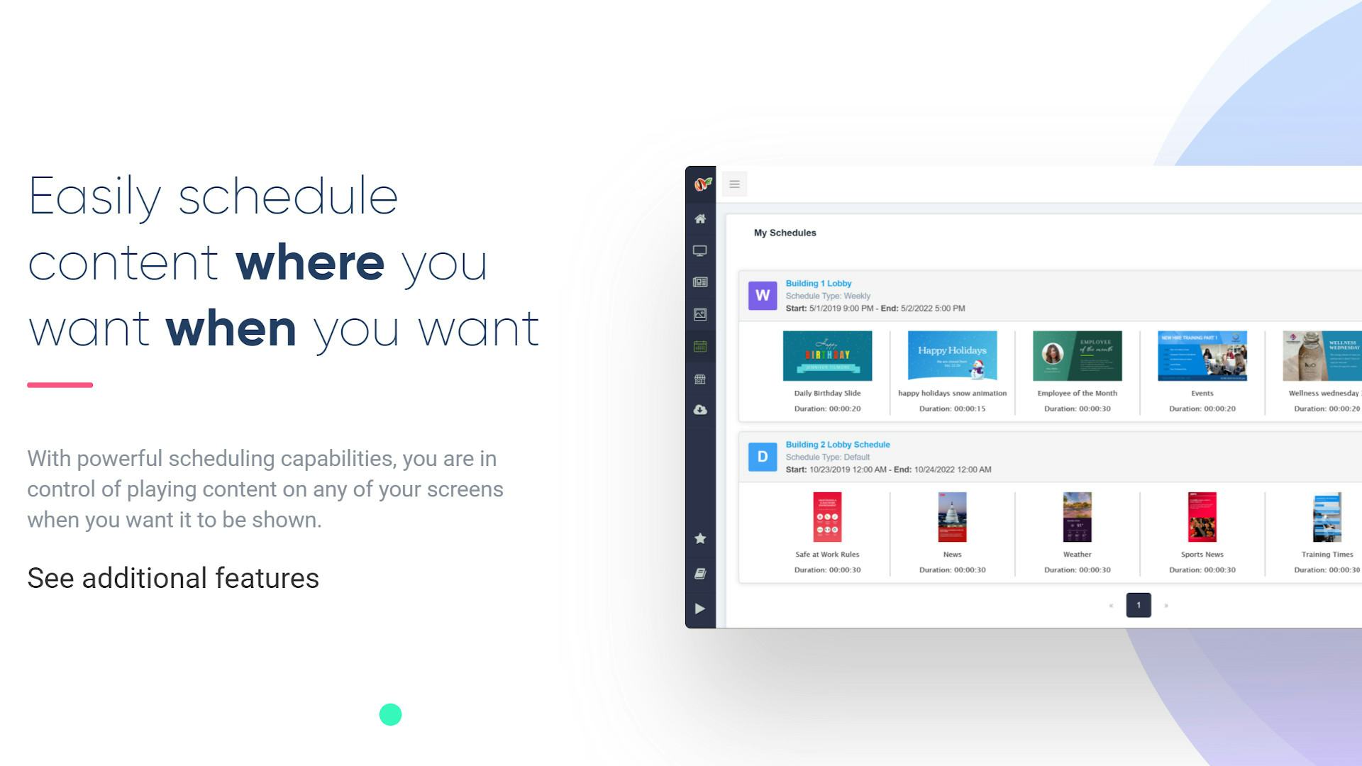 Mango Signs Software - Manage and schedule your content to your signs from anywhere right through your browser.
