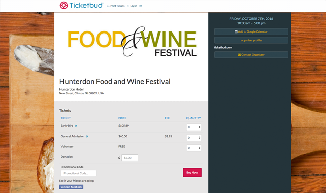 Fully functional event websites with registration and integrated ticketing