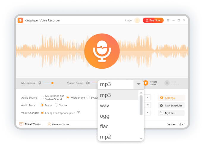 Kingshiper Voice Recorder Software - Kingshiper Voice Recorder file format