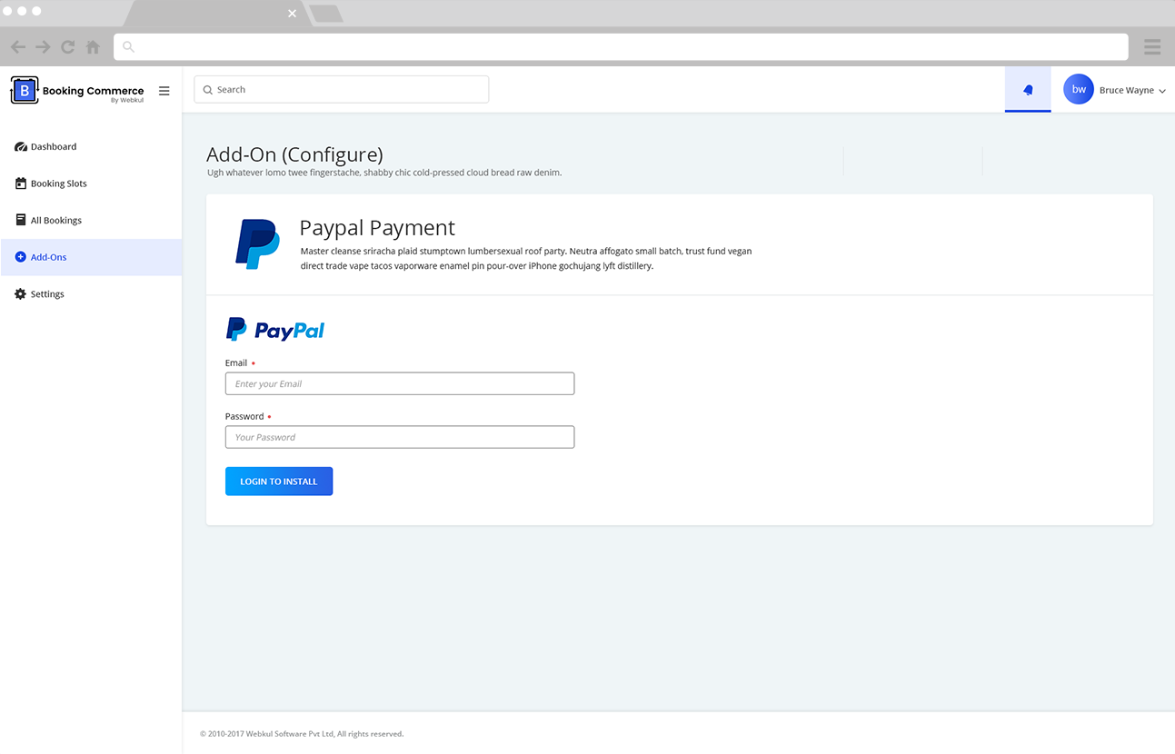 Paypal integration