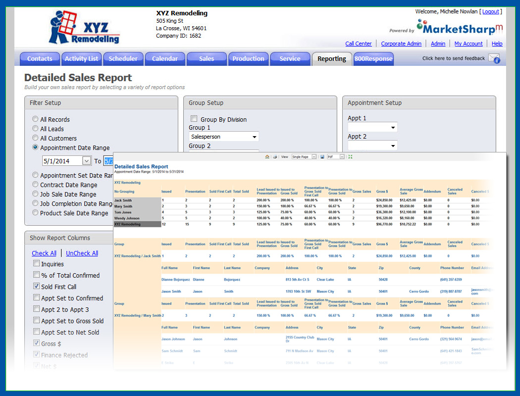 Sales report