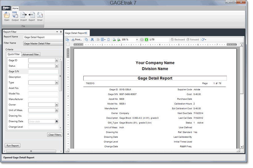 GAGEtrak Software - 4