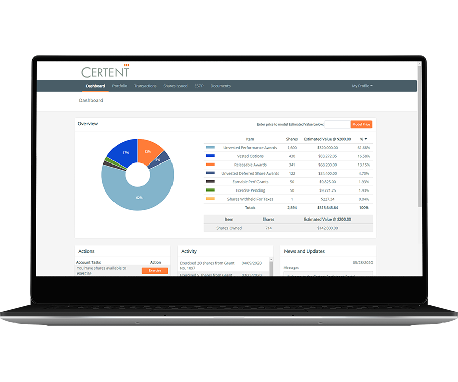 Certent Equity Management Logiciel - 2