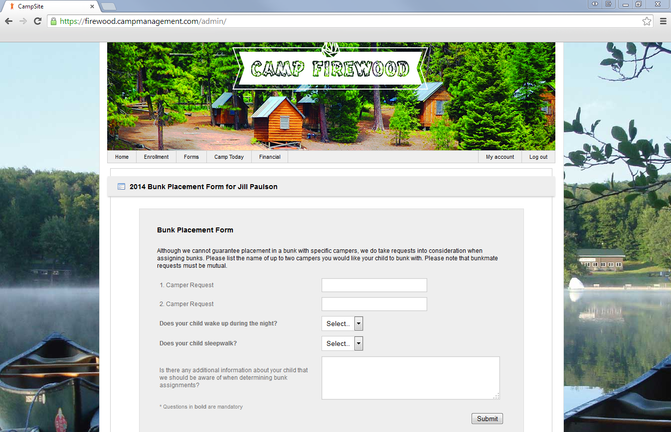 CampSite Software - Users can reduce paperwork and increase compliance with form submission by taking advantage of CampSite's online form collection.