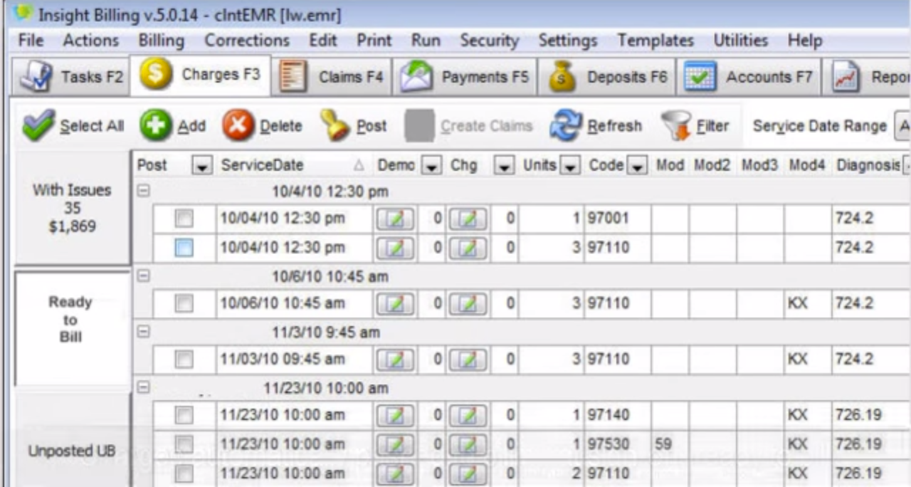 InsightEMR Software - With InsightEMR, charges are automatically pushed to billing at sign-off.