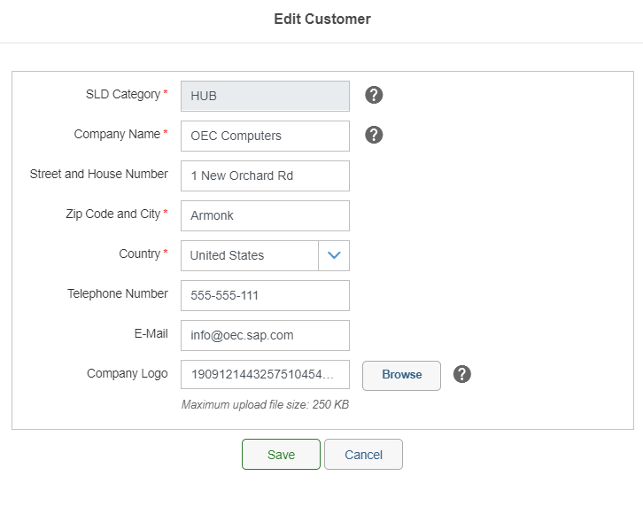 Integration Hub edit customer information
