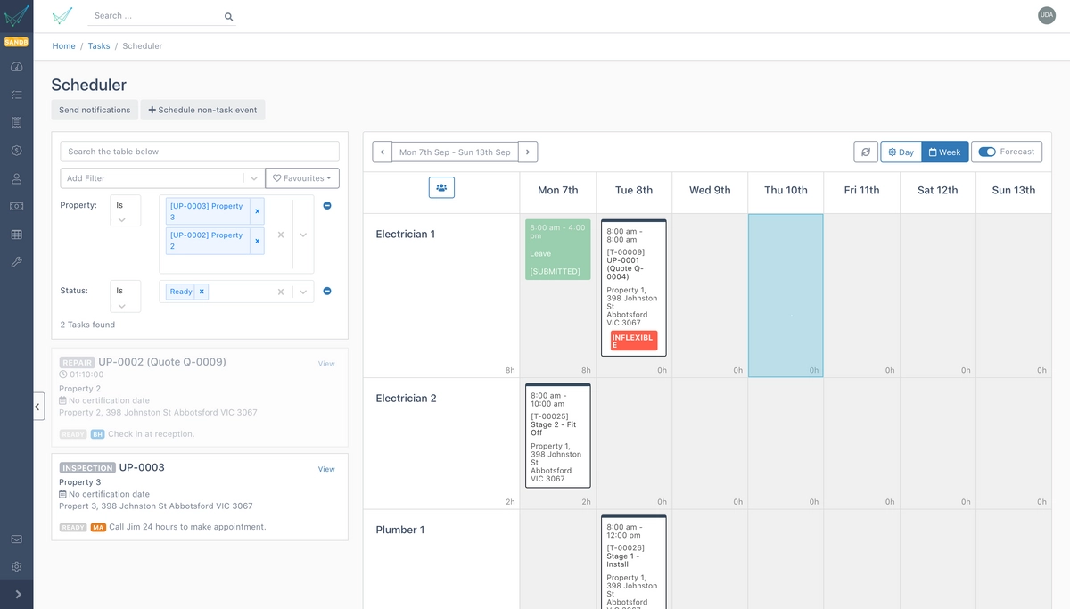Workforce scheduling module